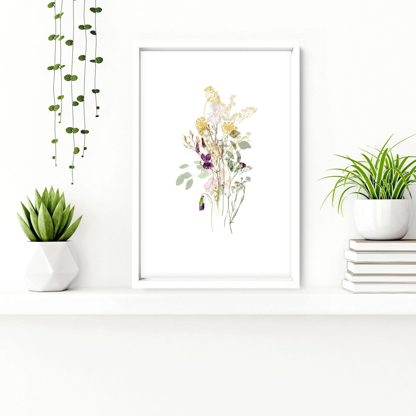 Toilet wall decoration | Set of 3 Floral wall art prints