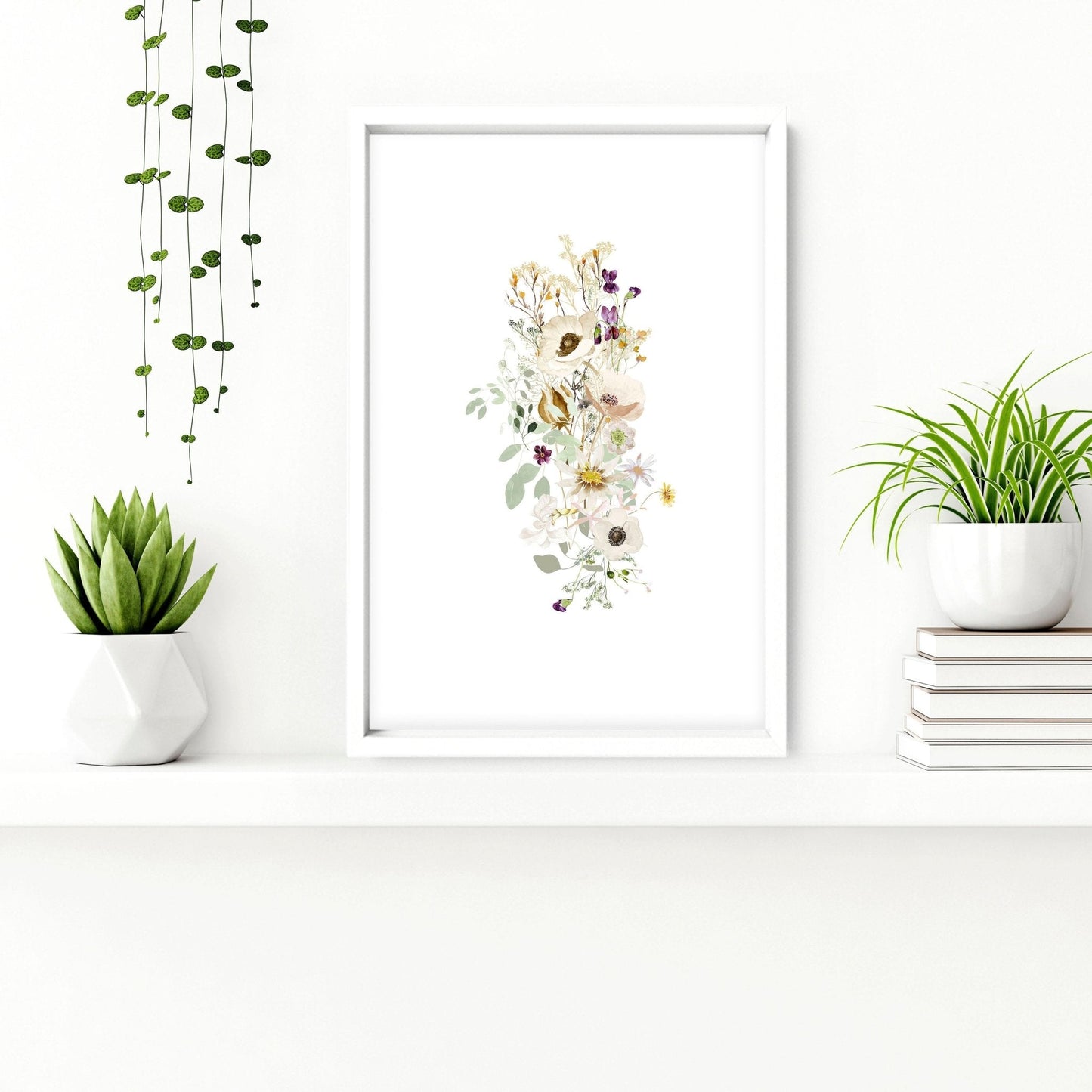 Toilet wall decoration | Set of 3 Floral wall art prints