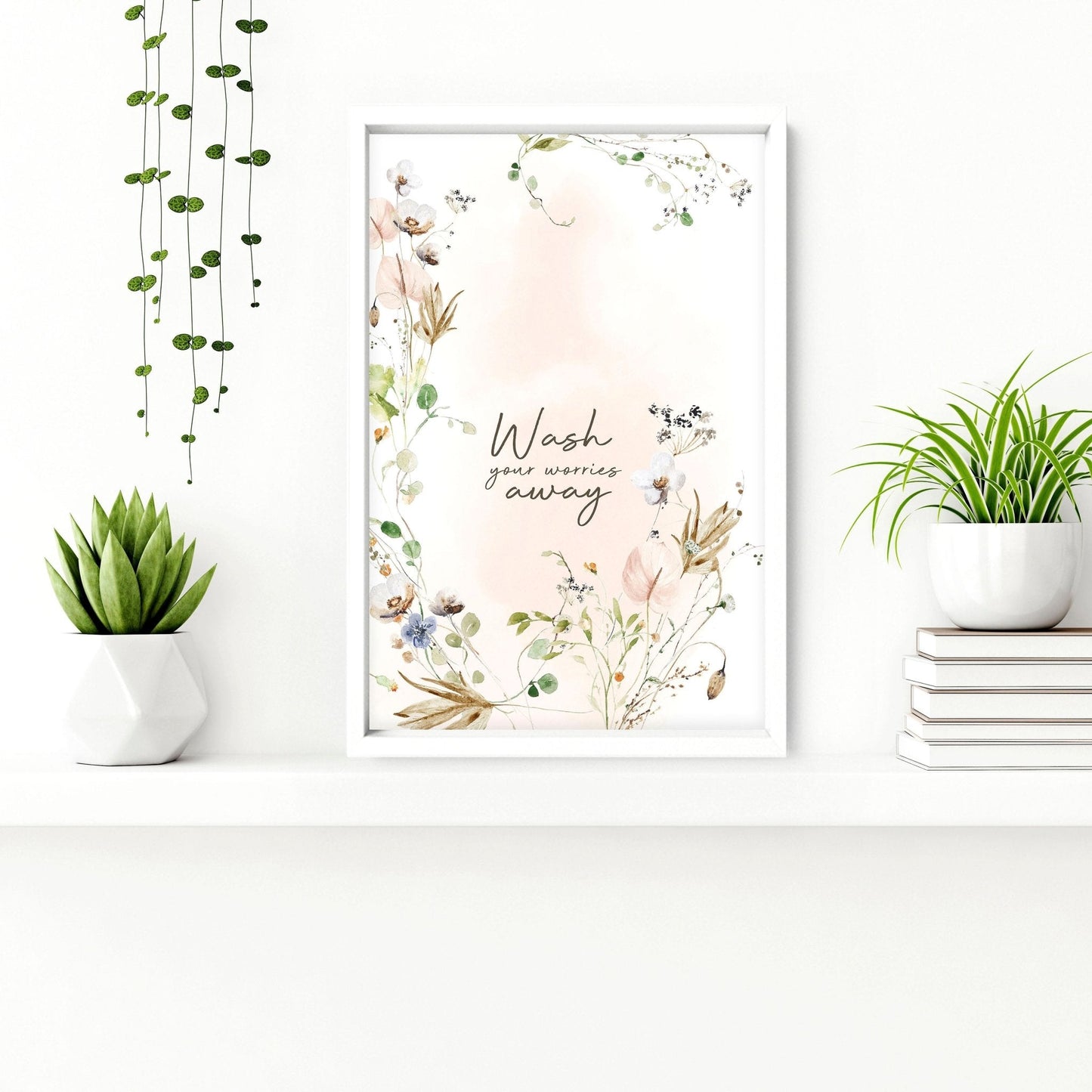 Bathroom decoration items | Set of 2 Shabby Chic wall art