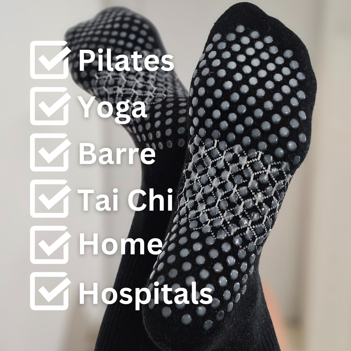 grip socks (crew / mid-calf) - organic combed cotton