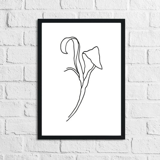 Flower 2 Original Simple Line Work Bedroom Wall Decor Print