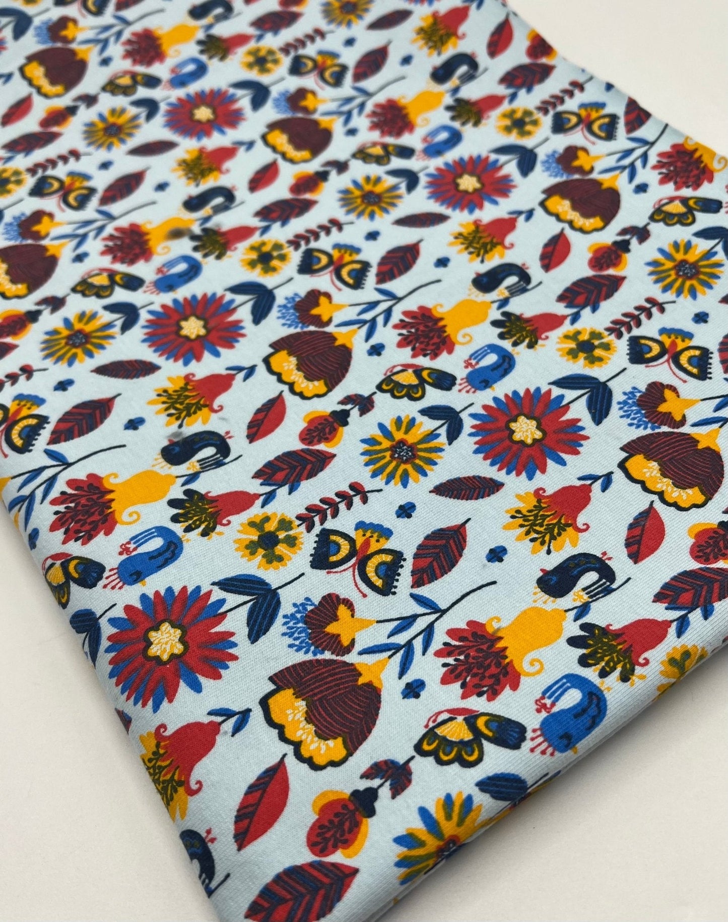 Flower Garden Sweatshirting Cotton Lycra 2 Way Stretch