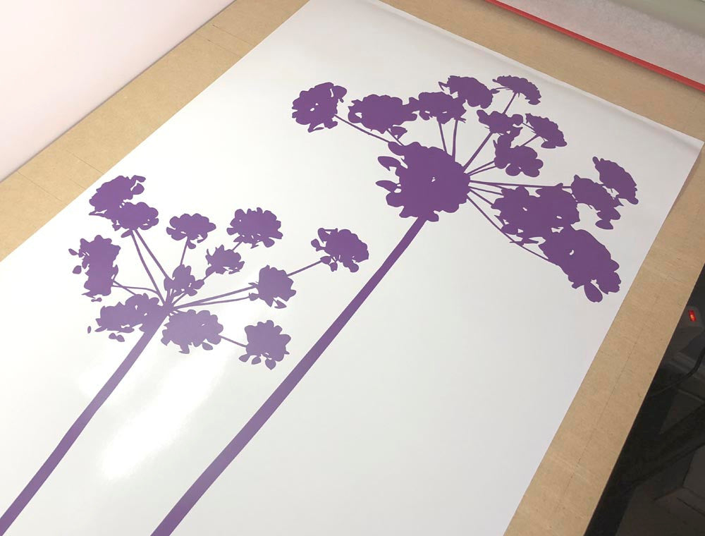 Large Silhouette Flowers Wall Sticker Decal