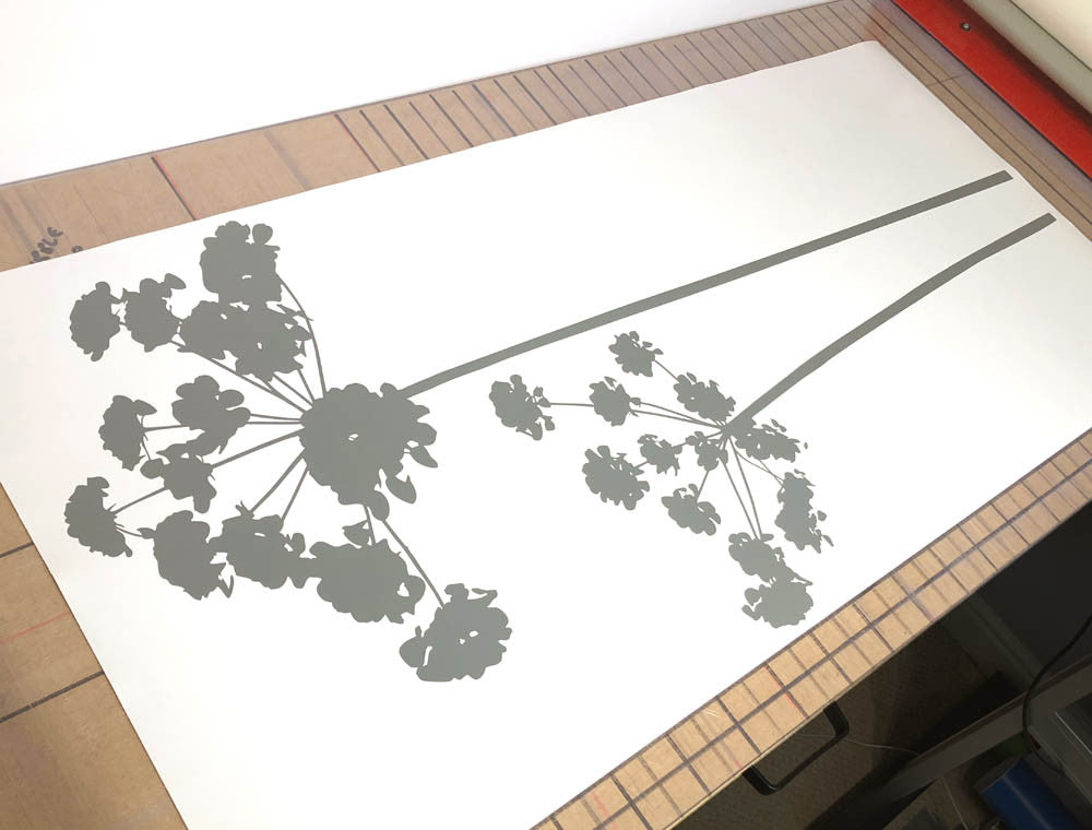 Large Silhouette Flowers Wall Sticker Decal