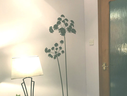 Large Silhouette Flowers Wall Sticker Decal