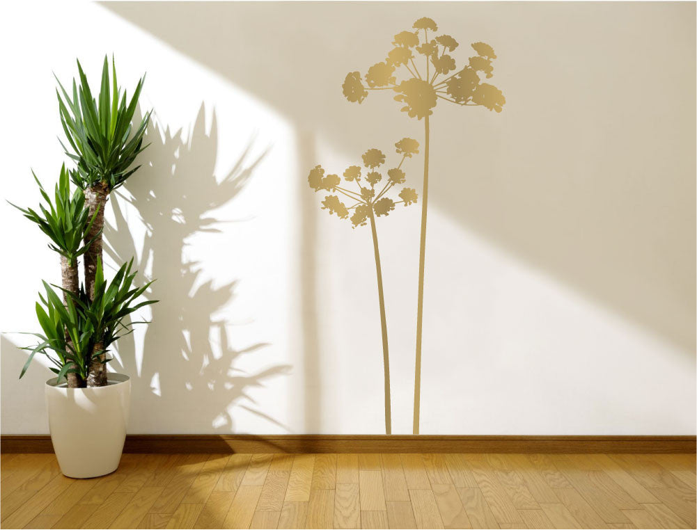 Large Silhouette Flowers Wall Sticker Decal