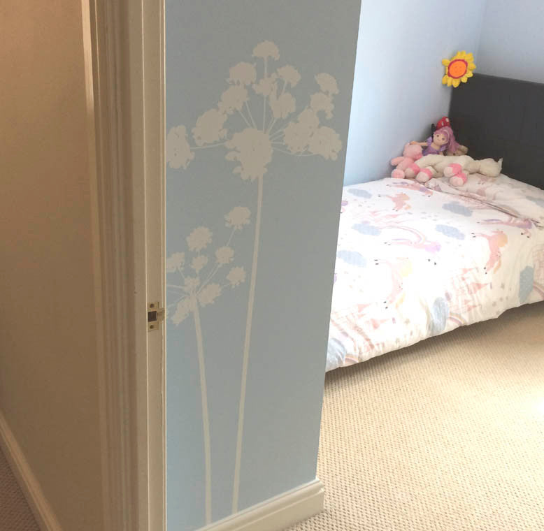 Large Silhouette Flowers Wall Sticker Decal