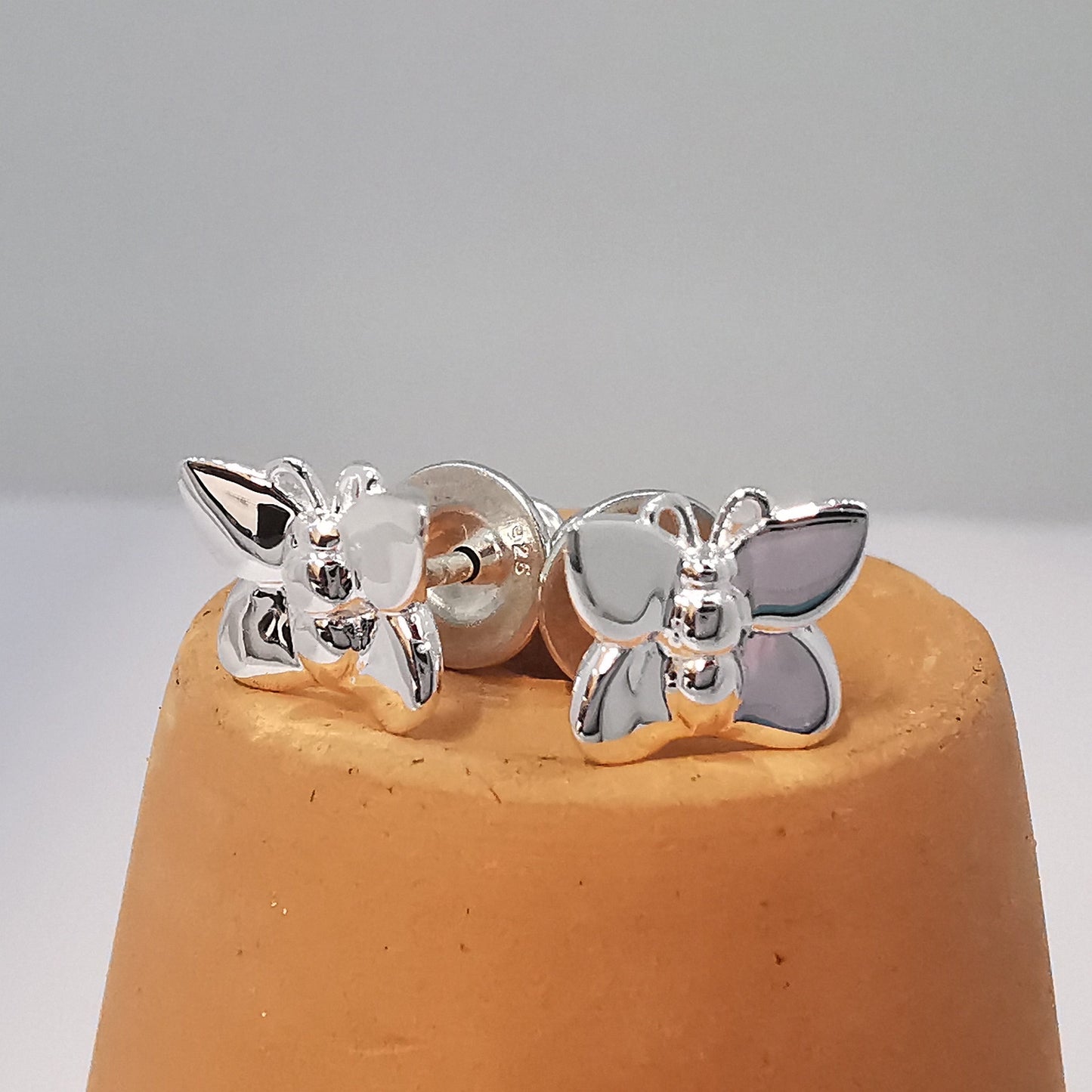 Flutterby' Silver Stud Earrings