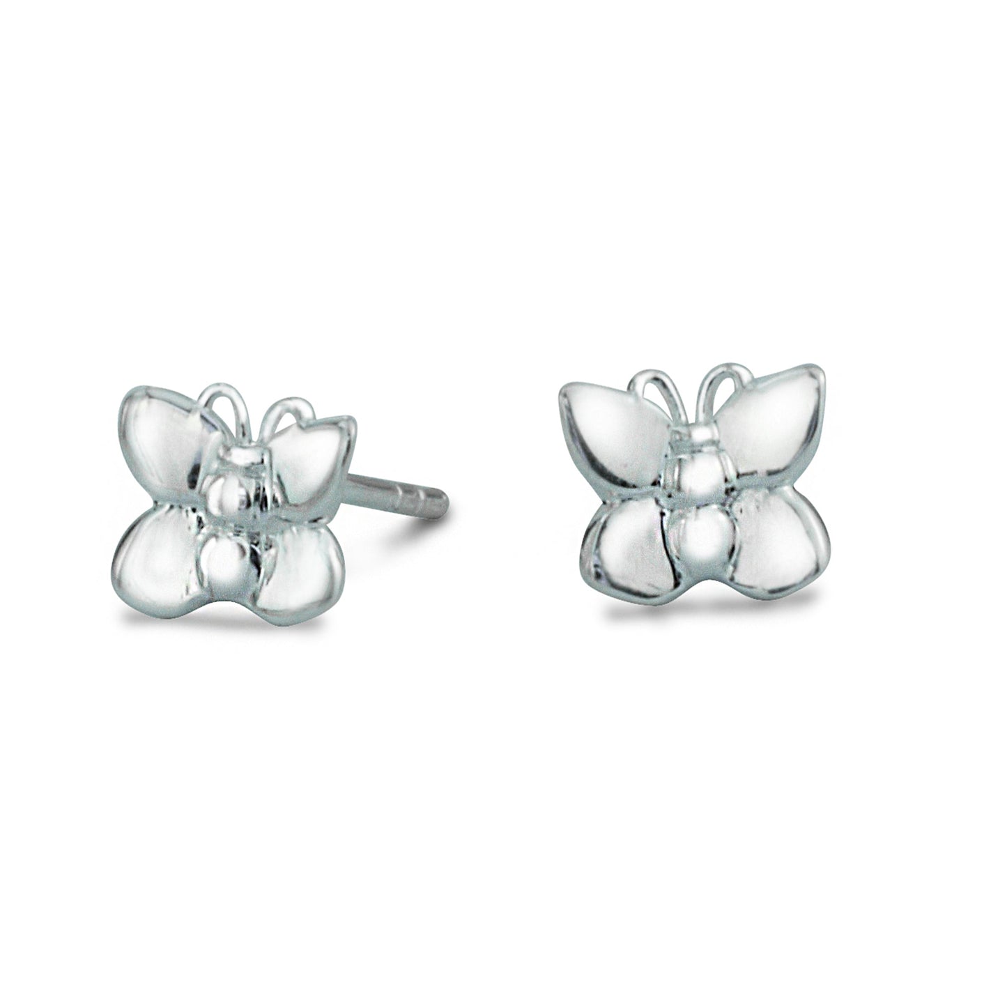 Flutterby' Silver Stud Earrings