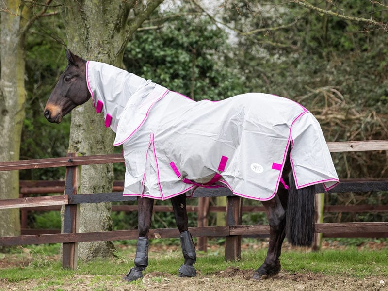 Nylon Fly Cool Rug - Grey/Mulberry