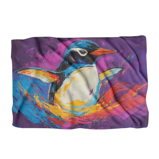 Penguin in Purple Blanket