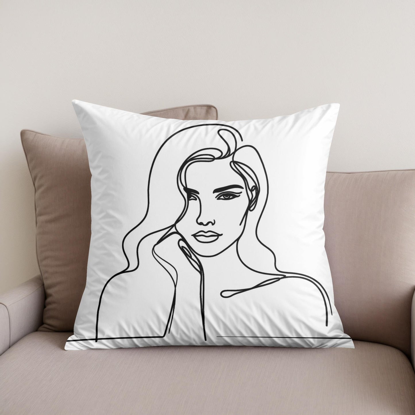 Woman:Line Simplicity Cotton Cushion