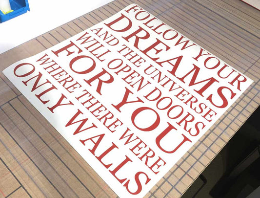 Inspirational Follow Your Dreams Wall Sticker