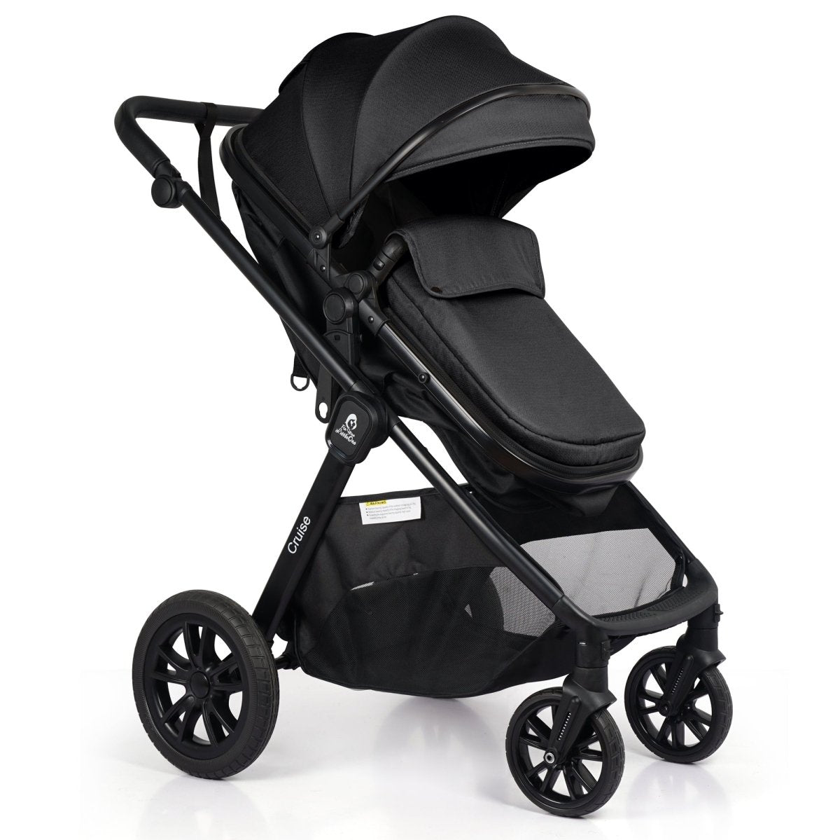 For Your Little One Cruise 3 In 1 Travel System With Car Seat And ISOFIX Base - Eclipse Black (Free Cupholder / Seat Liner Included!)