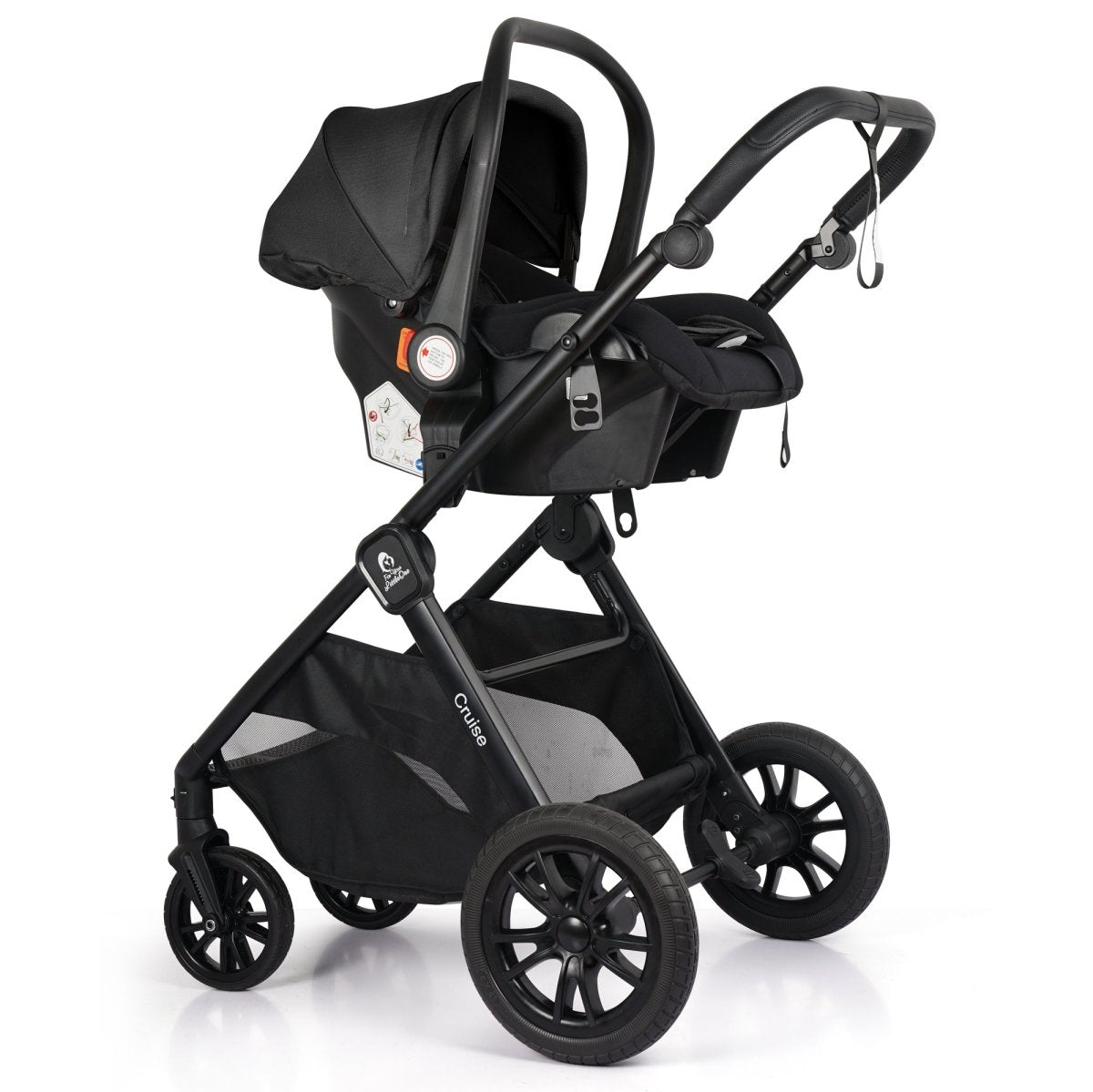For Your Little One Cruise 3 In 1 Travel System With Car Seat - Eclipse Black (Free Cupholder / Seat Liner Included!)