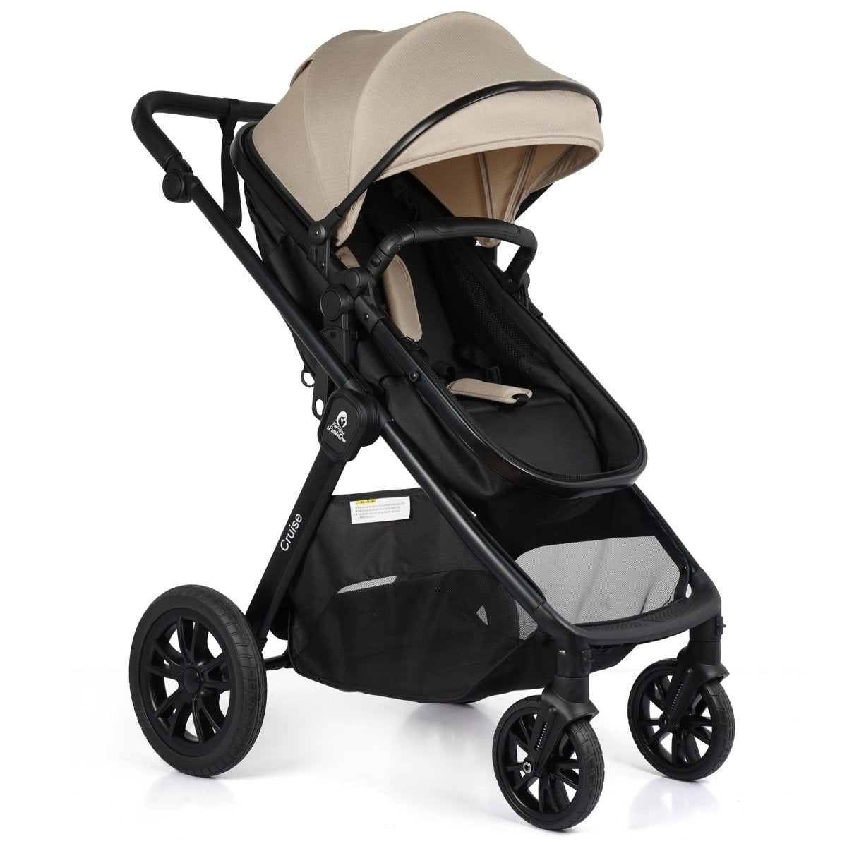 For Your Little One Cruise 3 In 1 Travel System With Car Seat - Dune Beige (Free Cupholder And Seat Liner Included!)