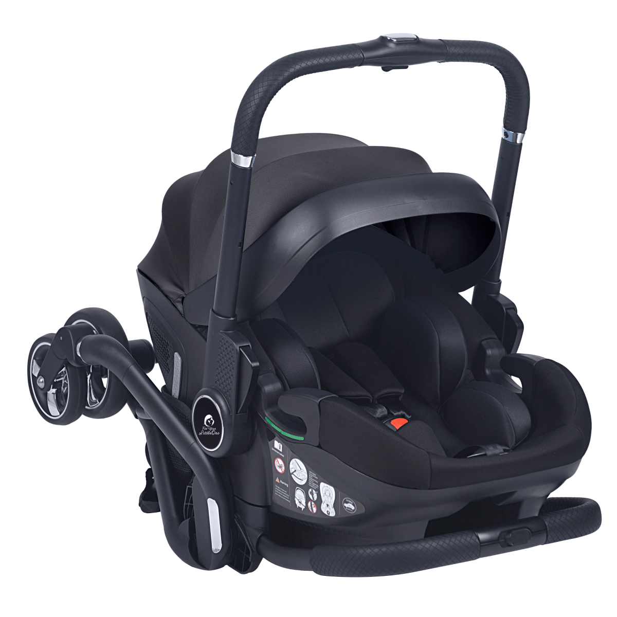For Your Little One Qubi Infant Car Seat Stroller 7 Piece Bundle - Eclipse Black