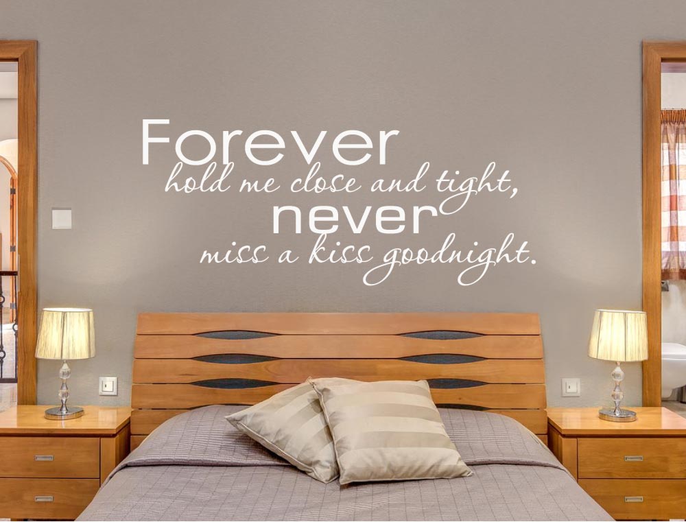 Forever Hold Me Close Wall Sticker – Romantic Bedroom Quote Decor