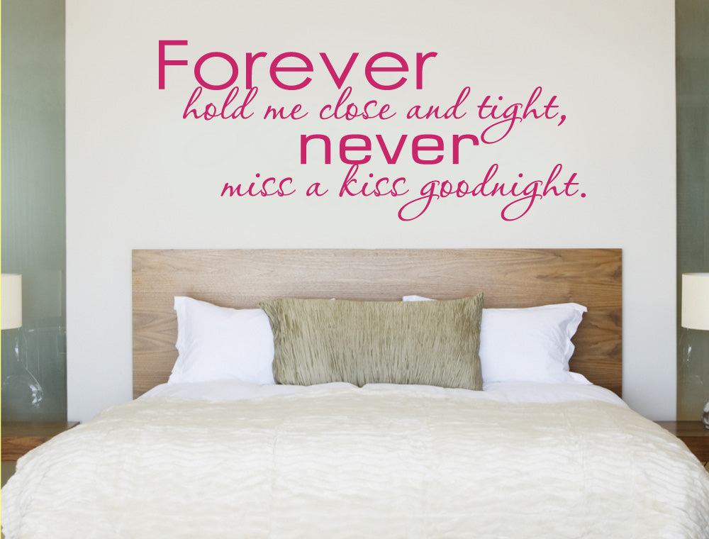 Forever Hold Me Close Wall Sticker – Romantic Bedroom Quote Decor