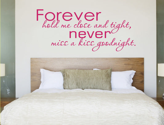 Forever Hold Me Close Wall Sticker – Romantic Bedroom Quote Decor