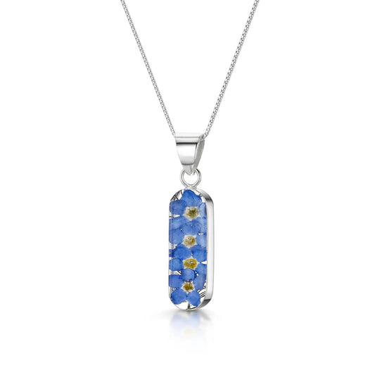 Forget me not necklace 'Leela' pendant. Handmade with real flowers.