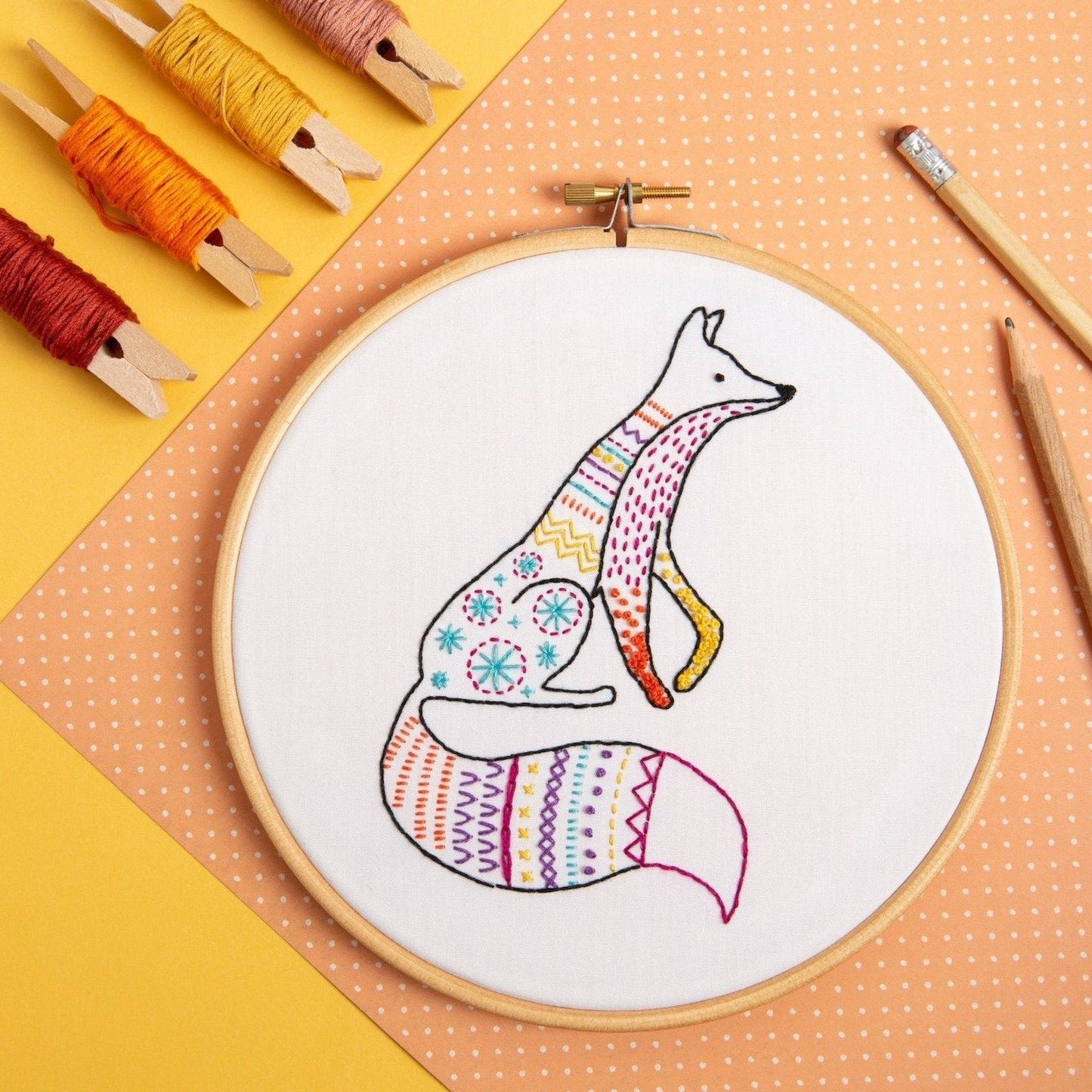 Fox Embroidery Kit for Beginners