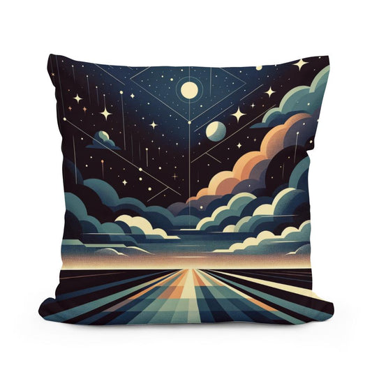 Celestial Harmony: Geometric Night Cotton Cushion