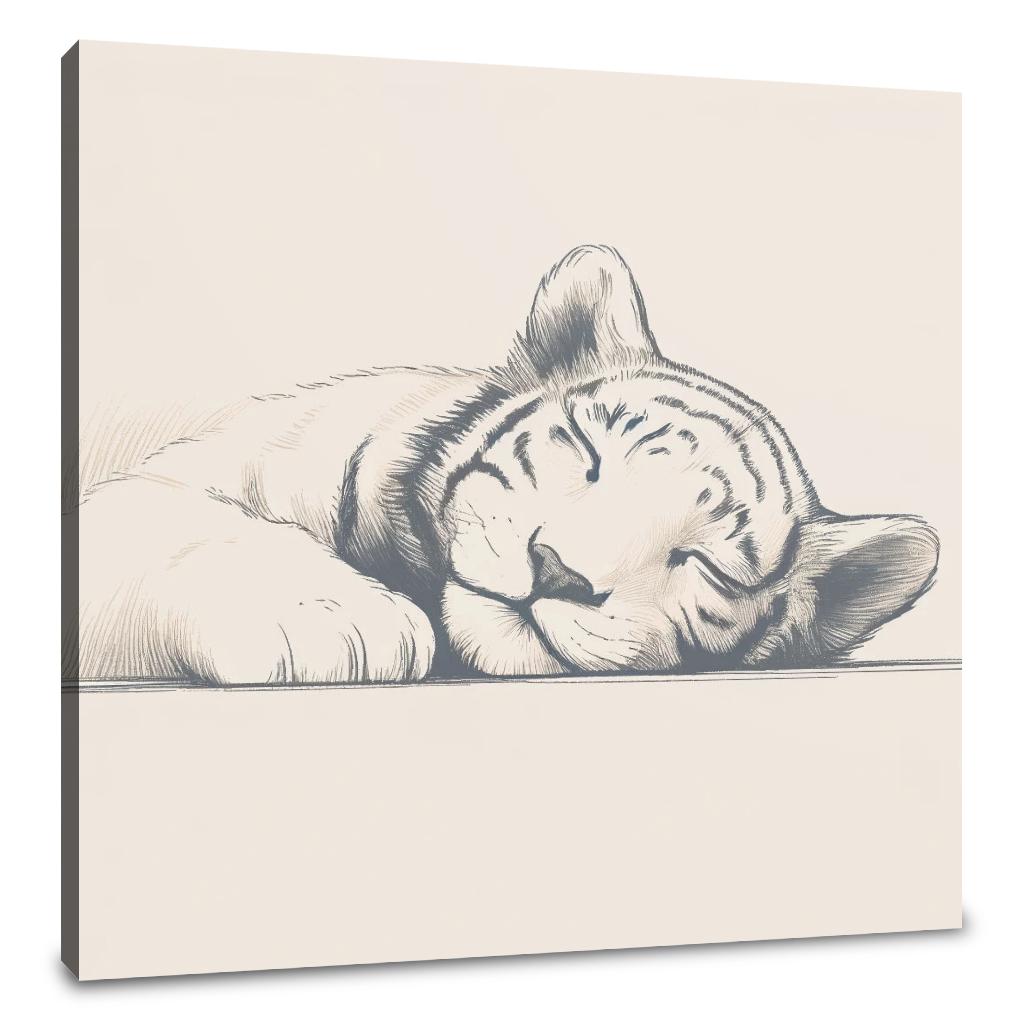 Serenity Tiger Sketch Canvas