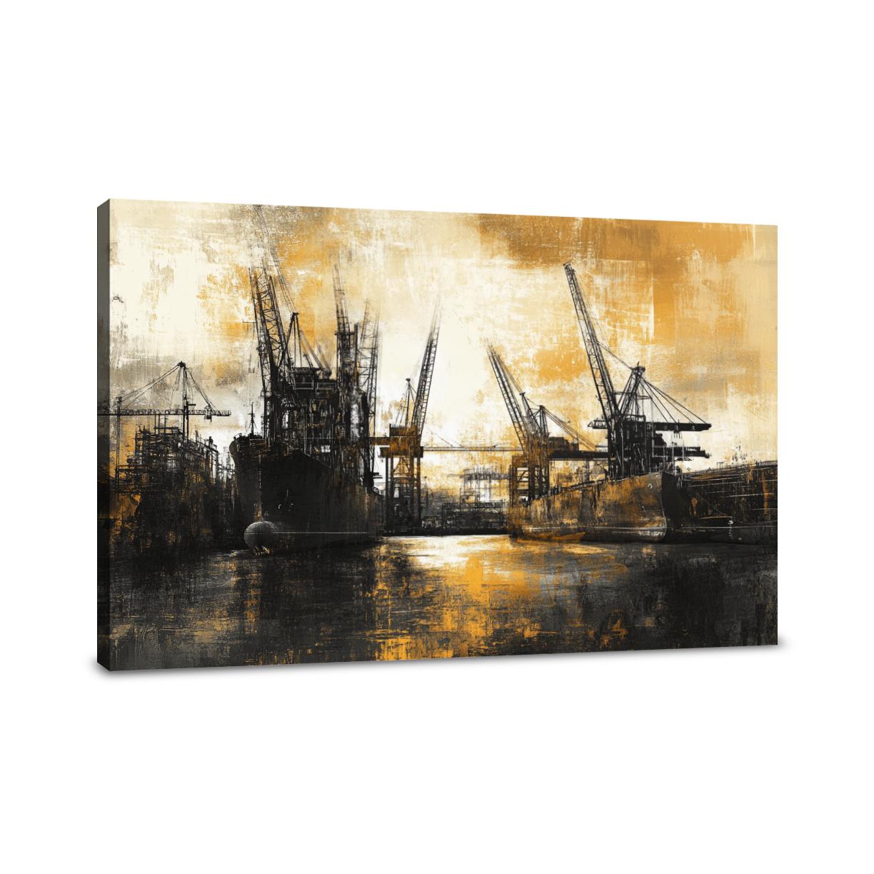 Shipyard Silhouette Canvas