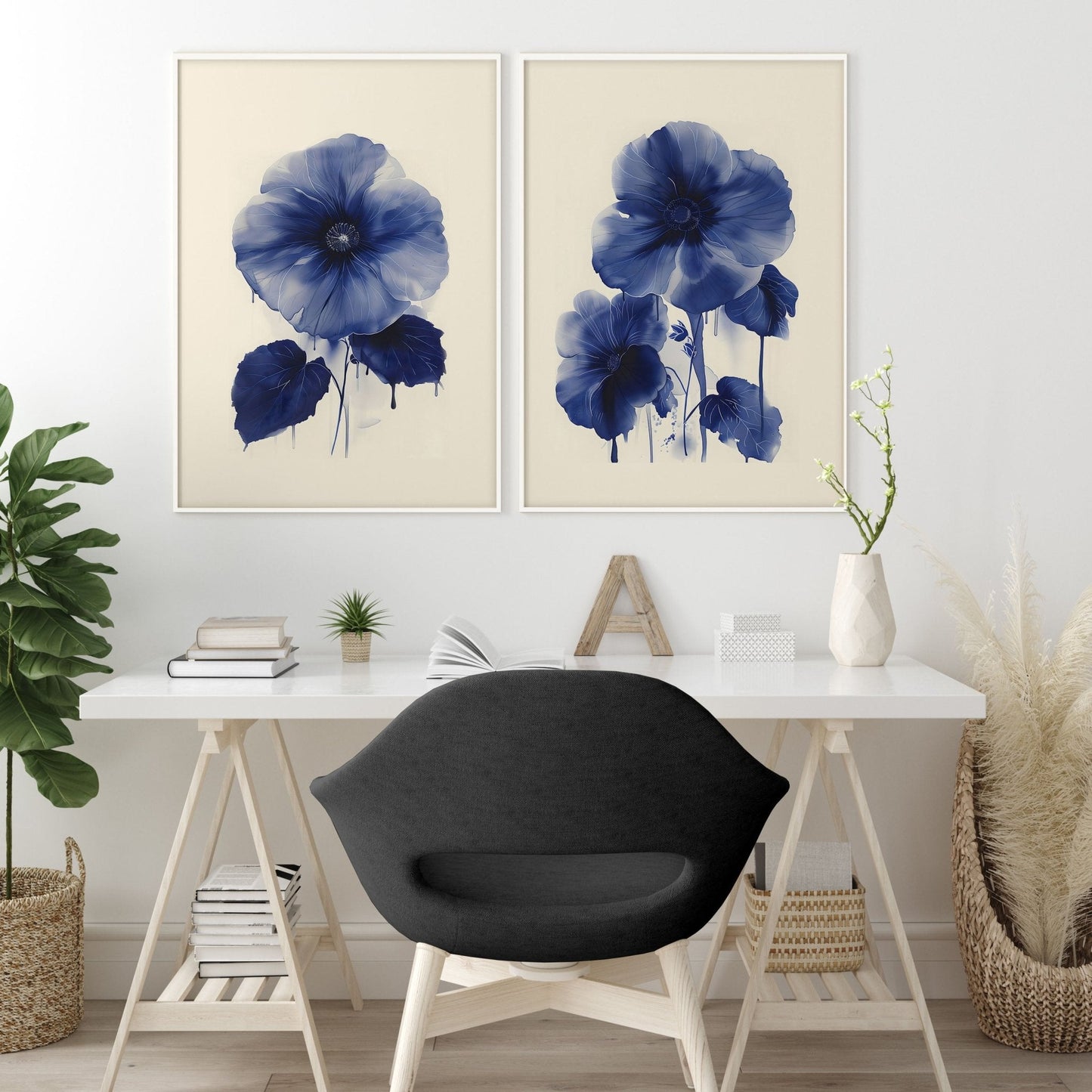 Framed Art On Wall | Set of 2 Botanical Wall art Prints