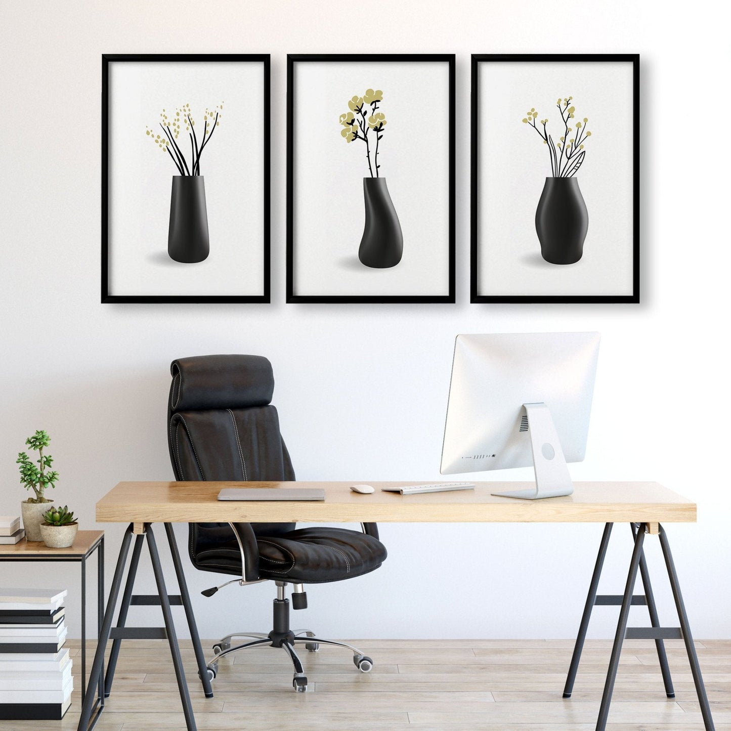 Framed Art Wall | Set of 3 Botanical Wall art Prints