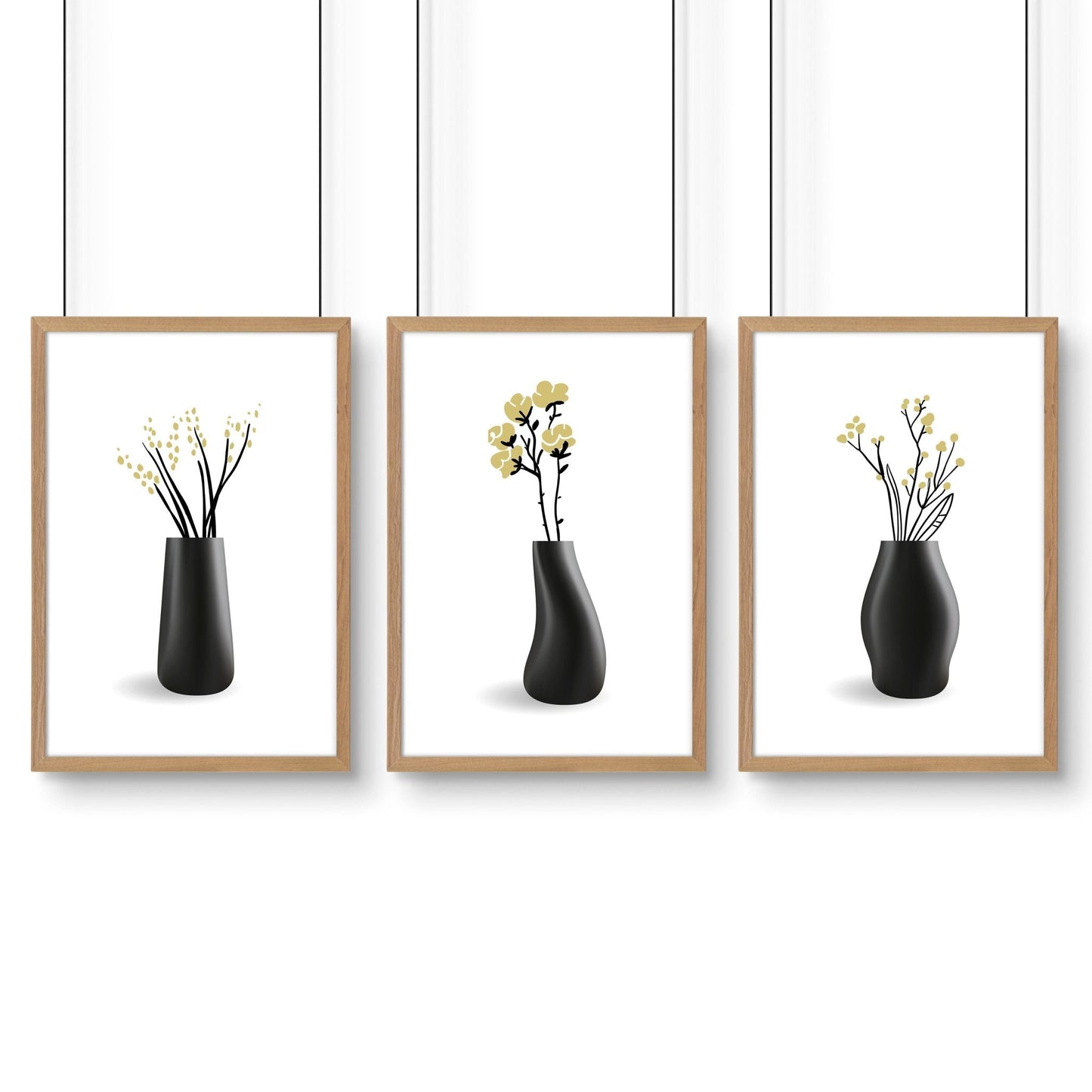 Framed Art Wall | Set of 3 Botanical Wall art Prints