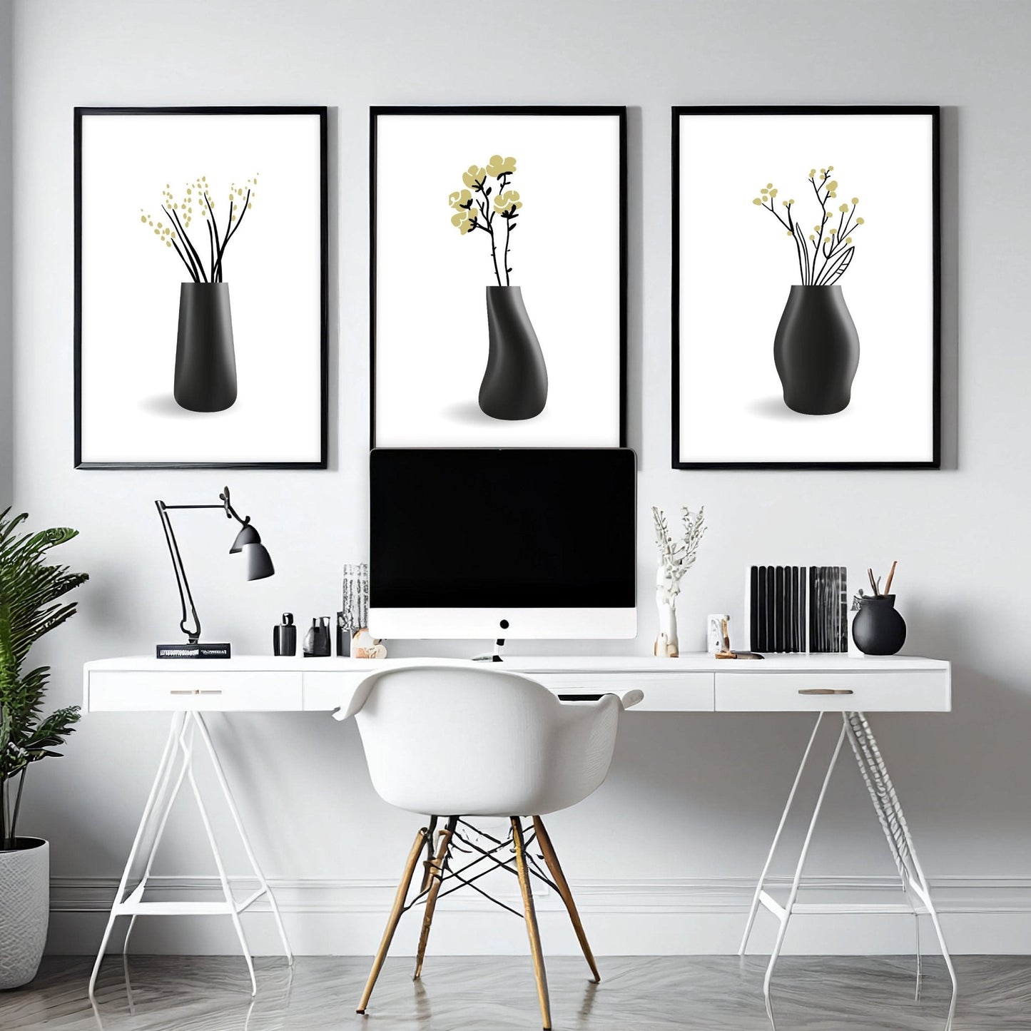 Framed Art Wall | Set of 3 Botanical Wall art Prints
