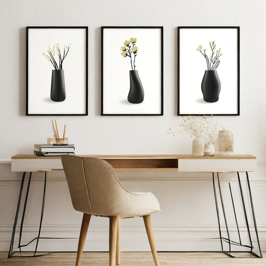Framed Art Wall | Set of 3 Botanical Wall art Prints