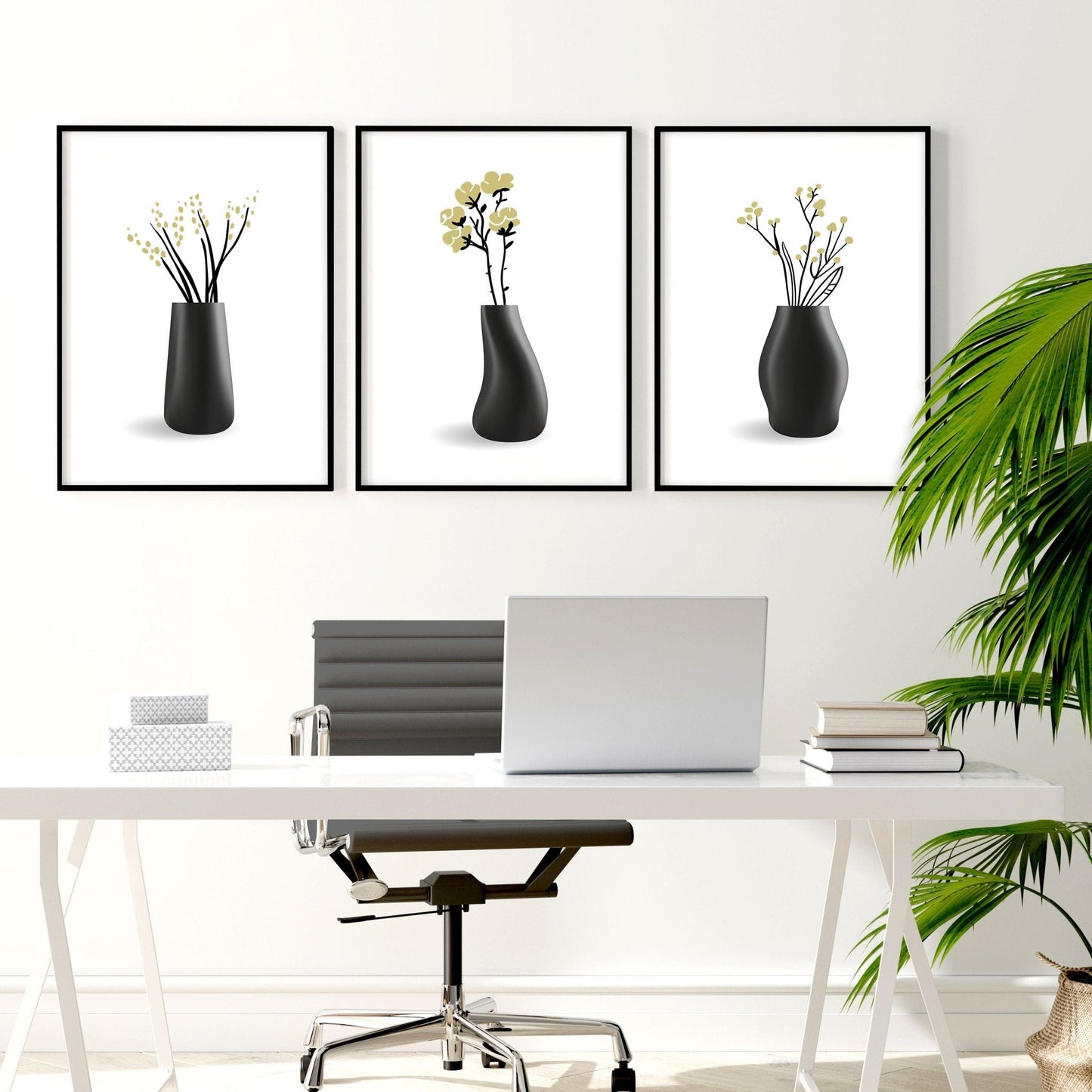 Framed Art Wall | Set of 3 Botanical Wall art Prints