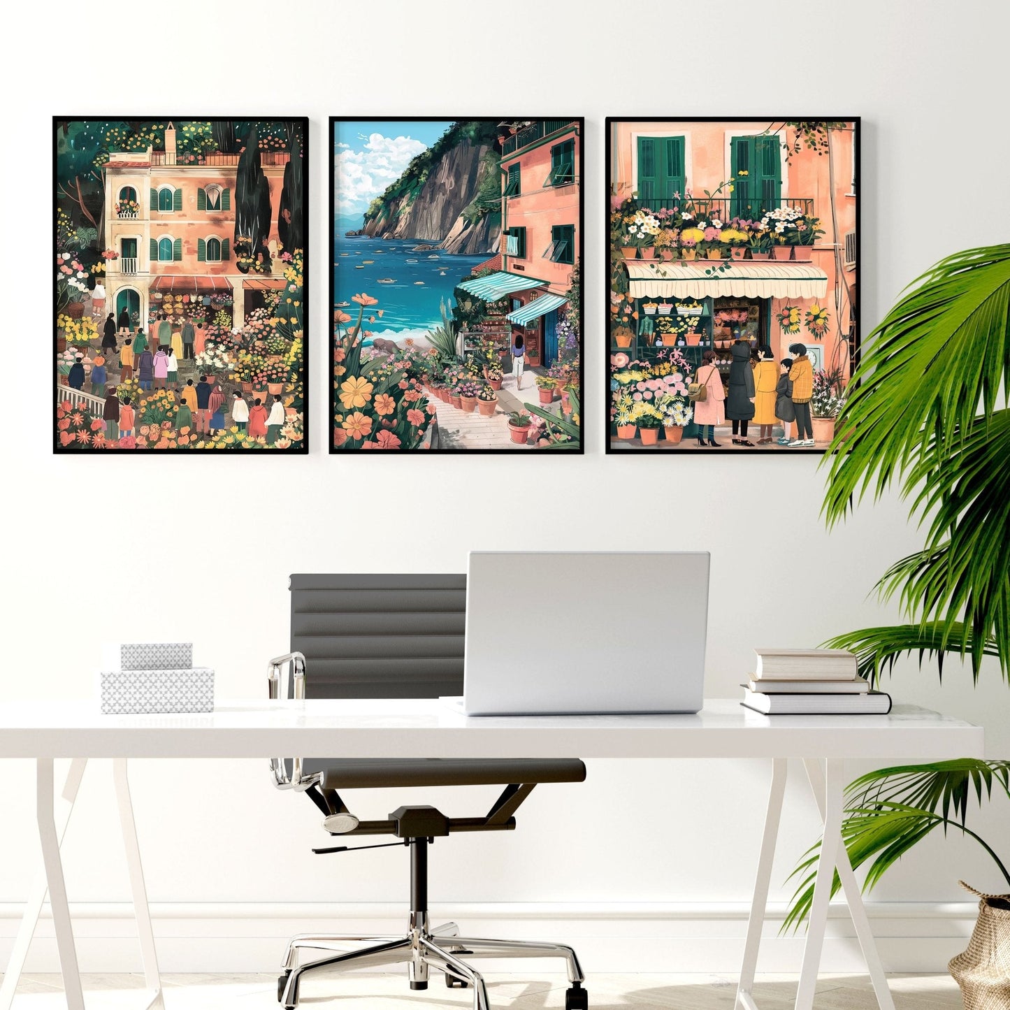 Framed Artwork | Set of 3 Italian Lifestyle Wall art Prints