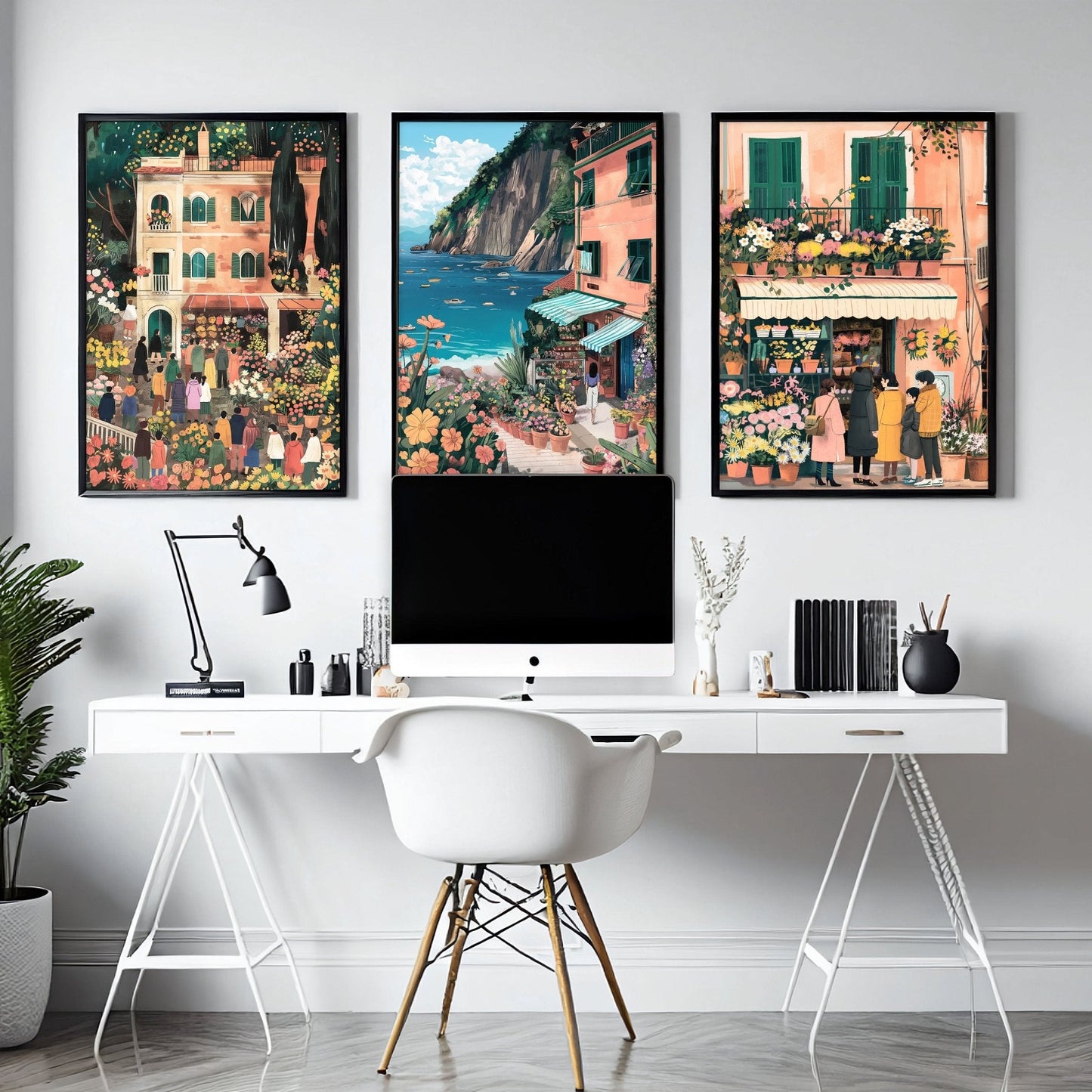 Framed Artwork | Set of 3 Italian Lifestyle Wall art Prints
