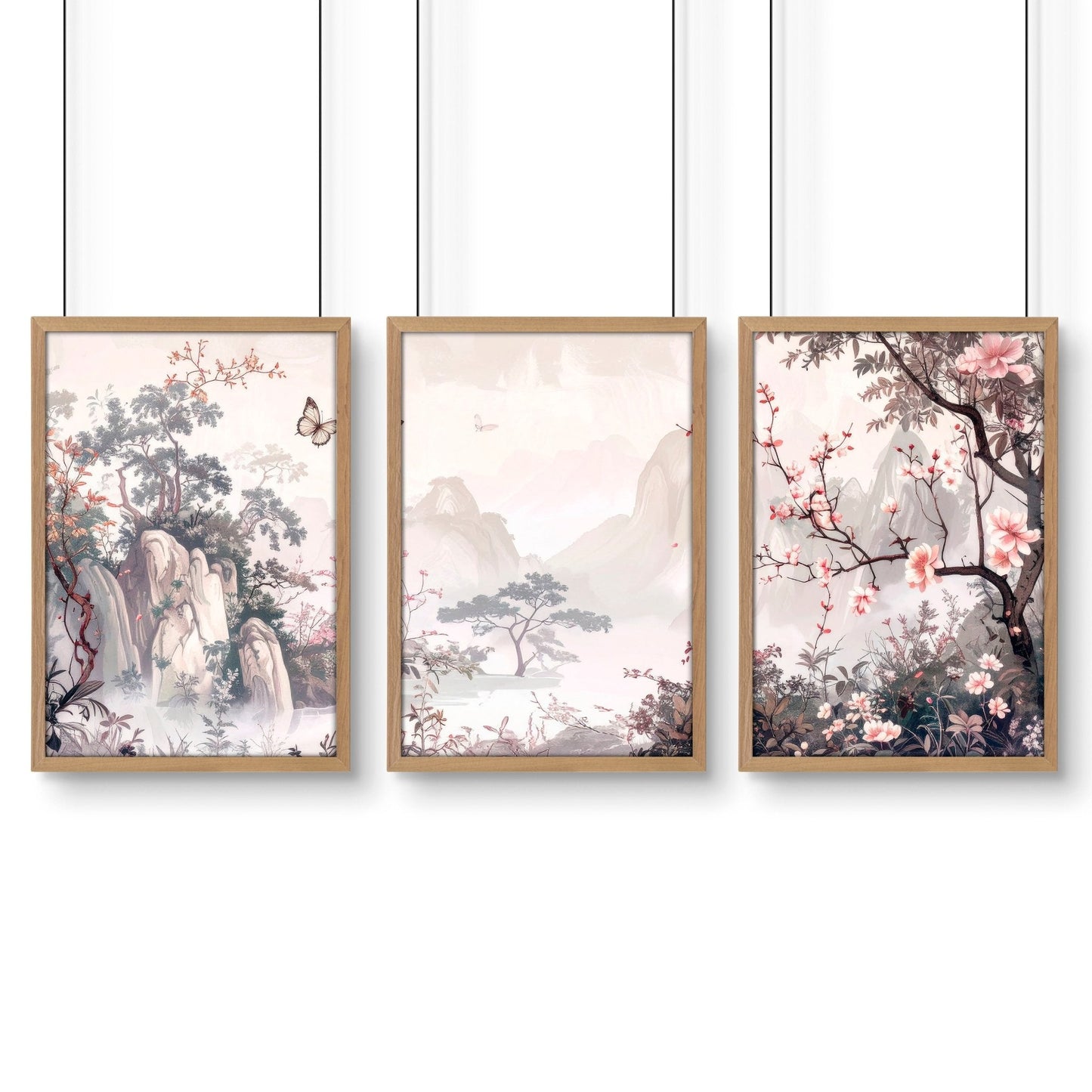 Framed Artworks | Set of 3 Chinoiserie Wall art Prints