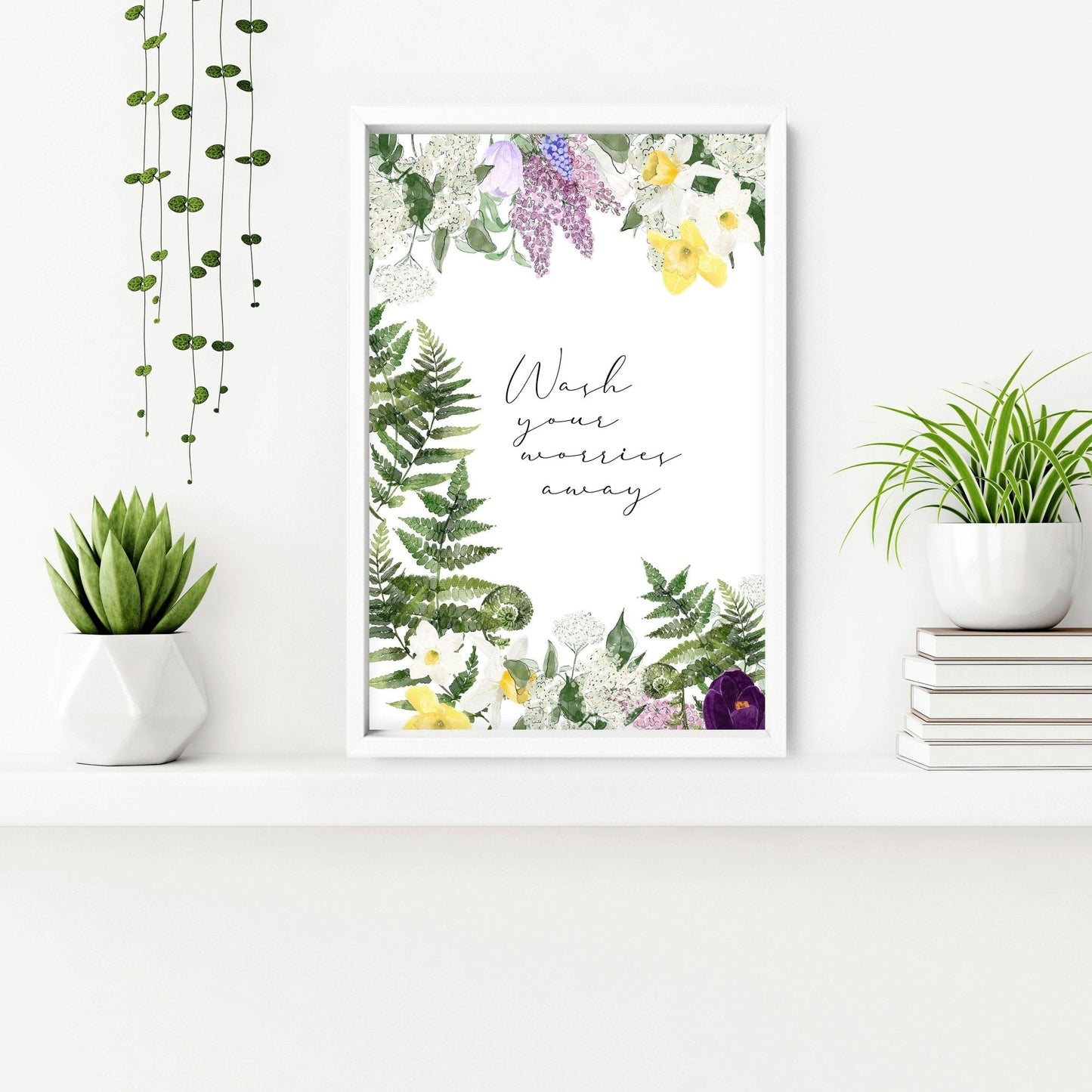 Framed bathroom prints | set of 2 wall art prints