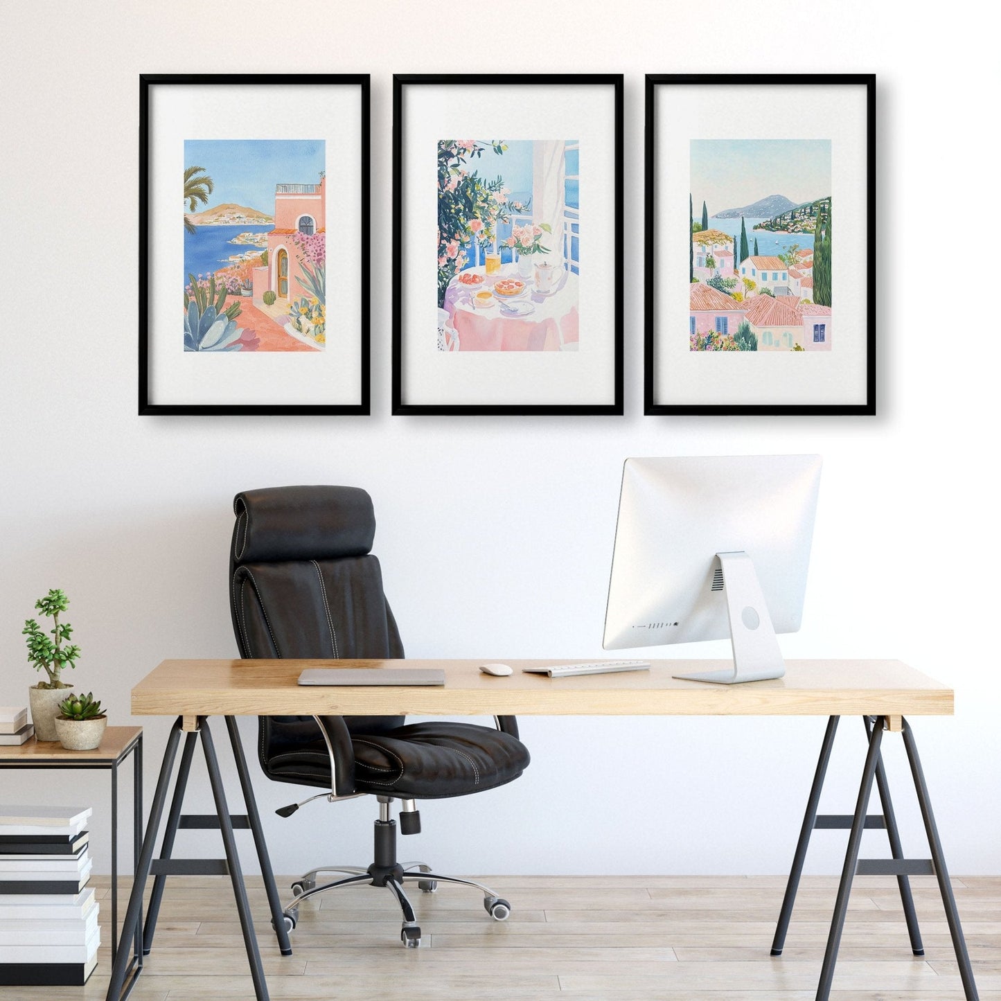 Framed Print Wall | Set of 3 Beach Decor Wall art Prints