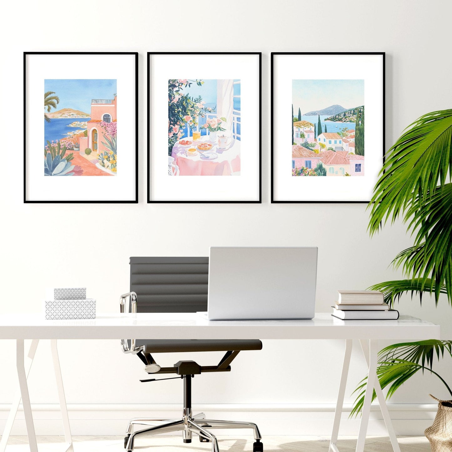Framed Print Wall | Set of 3 Beach Decor Wall art Prints