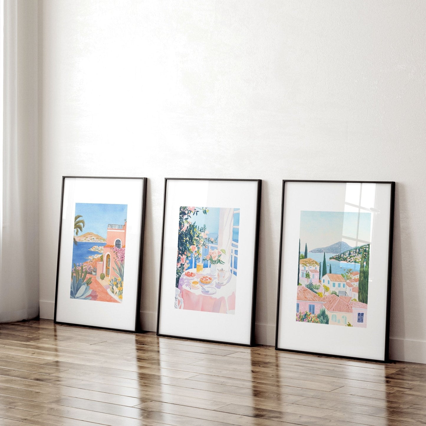 Framed Print Wall | Set of 3 Beach Decor Wall art Prints