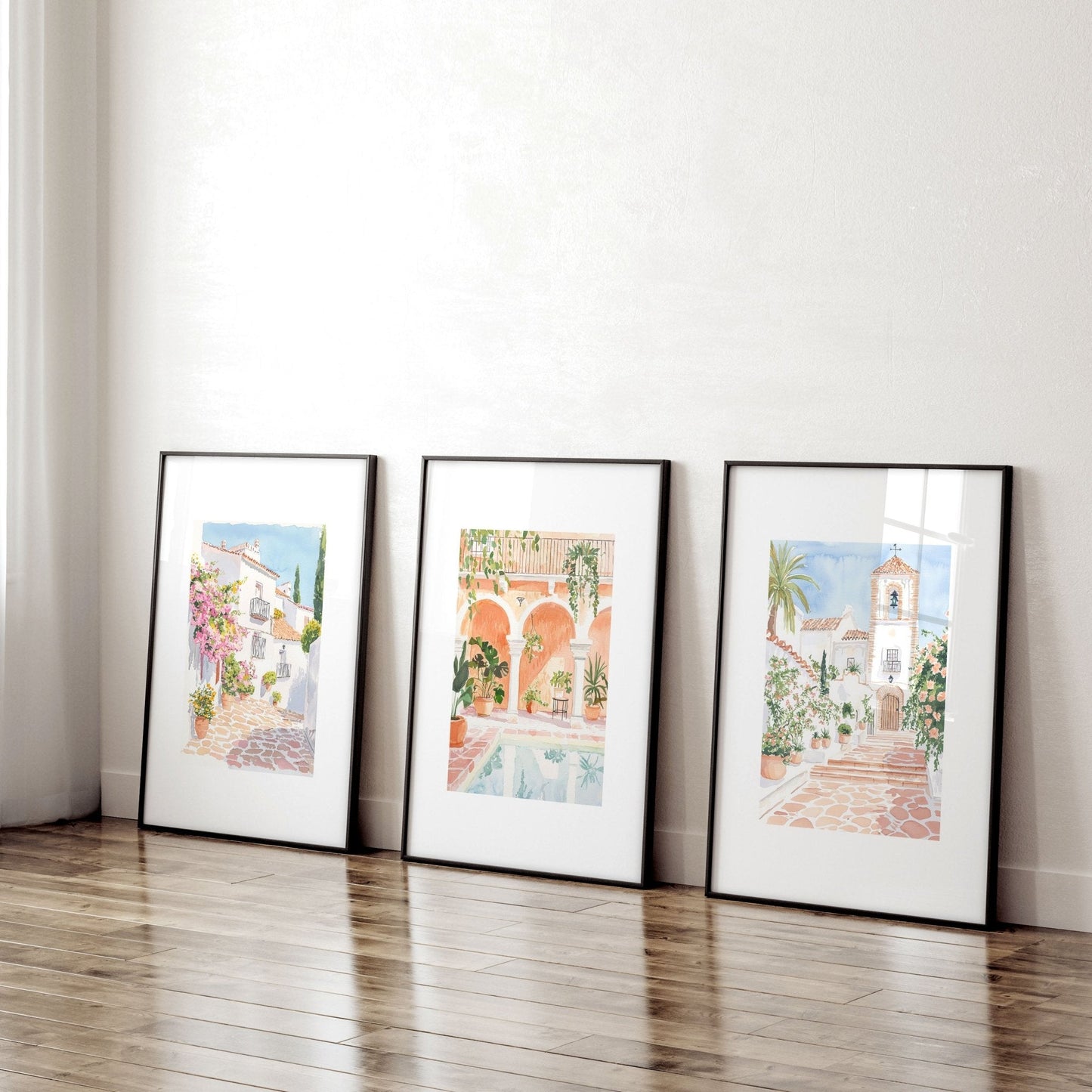 Framed Printed Artwork | Set of 3 Beach Decor Wall art Prints