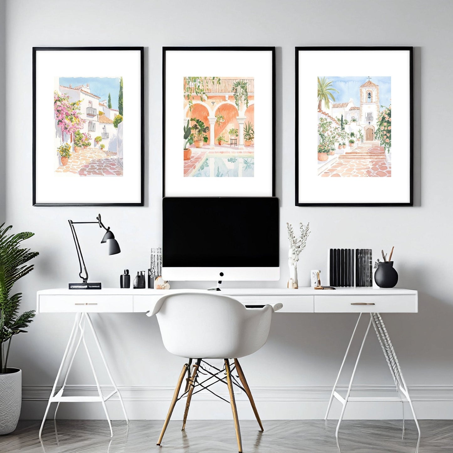 Framed Printed Artwork | Set of 3 Beach Decor Wall art Prints