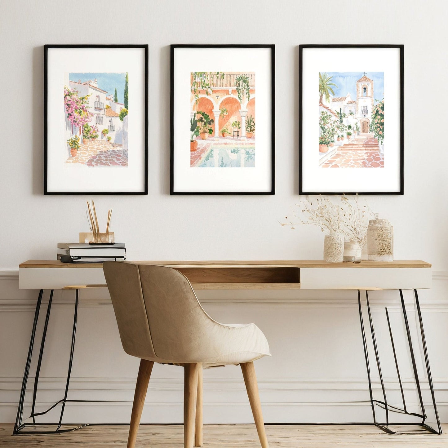 Framed Printed Artwork | Set of 3 Beach Decor Wall art Prints