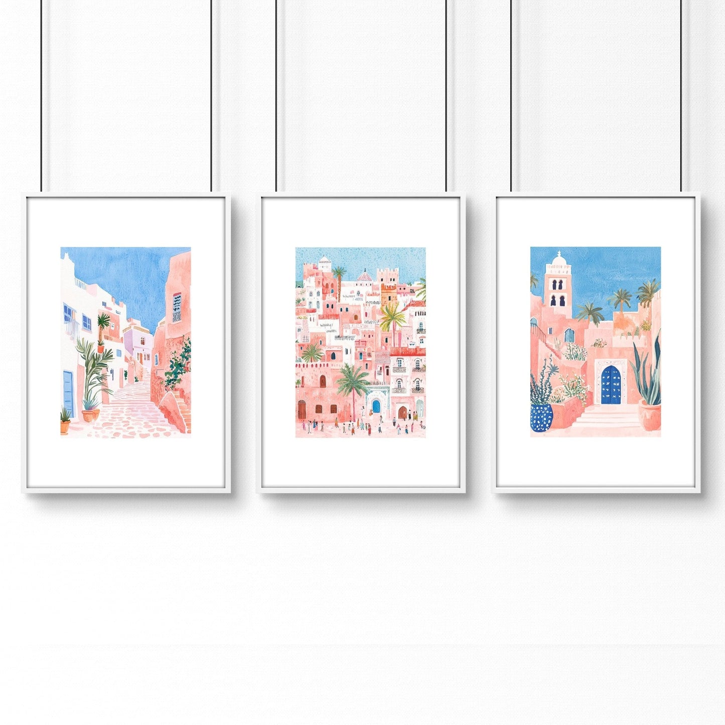 Framed Prints Art | Set of 3 Beach Decor Wall art Prints