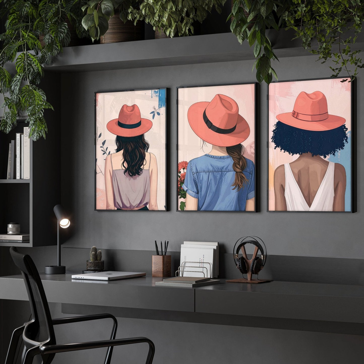 Framed Prints Large | Set of 3 Boho Women Wall art Prints