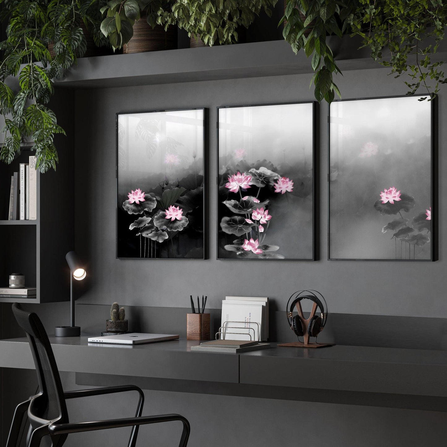 Framed Prints Wall | Set of 3 Asian Inspired Wall art Prints