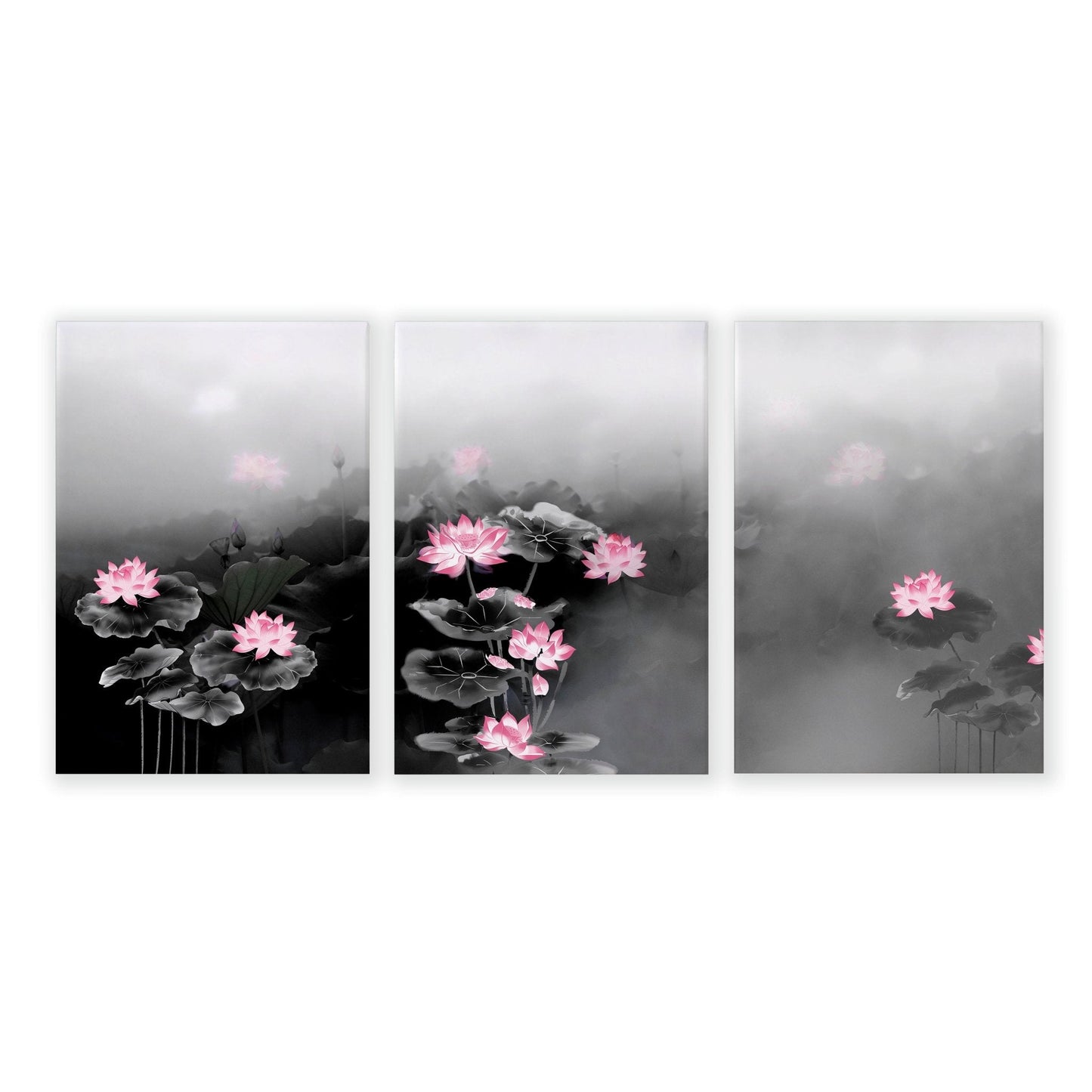 Framed Prints Wall | Set of 3 Asian Inspired Wall art Prints
