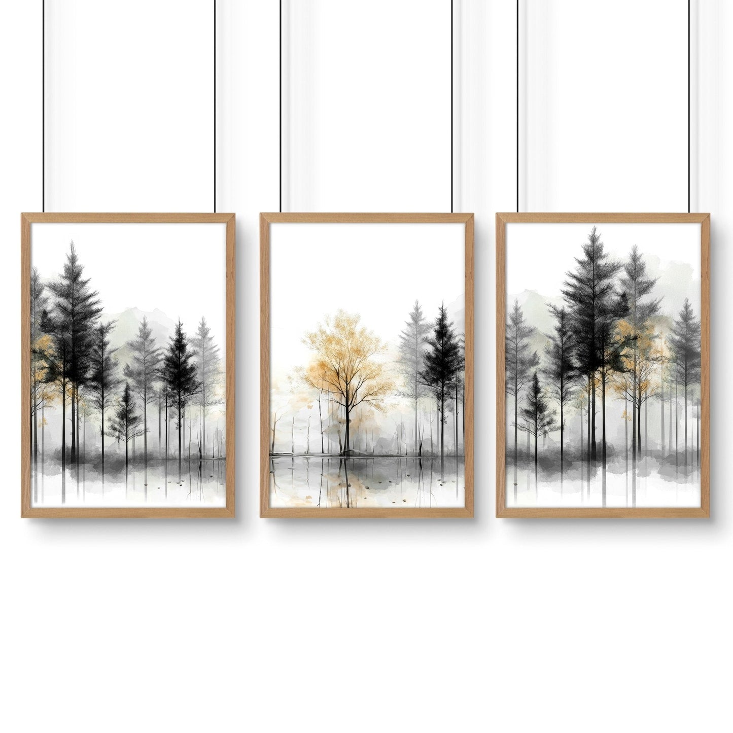 Framed Wall Art Set of 3 | Set of 3 Asian Inspired Wall art Prints